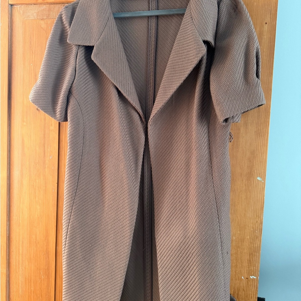 Simply Vera Vera Wang Textured Brown Trench Coat